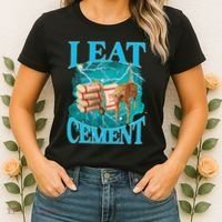 I Eat Cement Cursed Cat Funny Oddly Specific Dank Meme Women's T-Shirt thumb 2