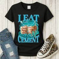 I Eat Cement Cursed Cat Funny Oddly Specific Dank Meme Women's T-Shirt thumb 3