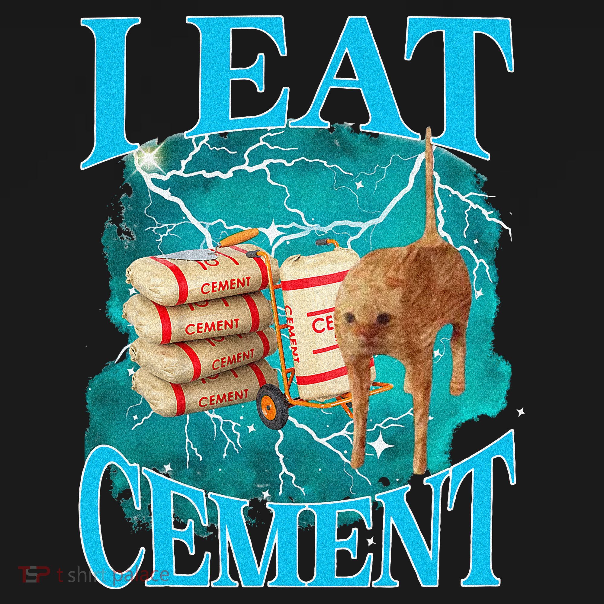 I Eat Cement Cursed Cat Funny Oddly Specific Dank Meme Kids Long Sleeve Shirt