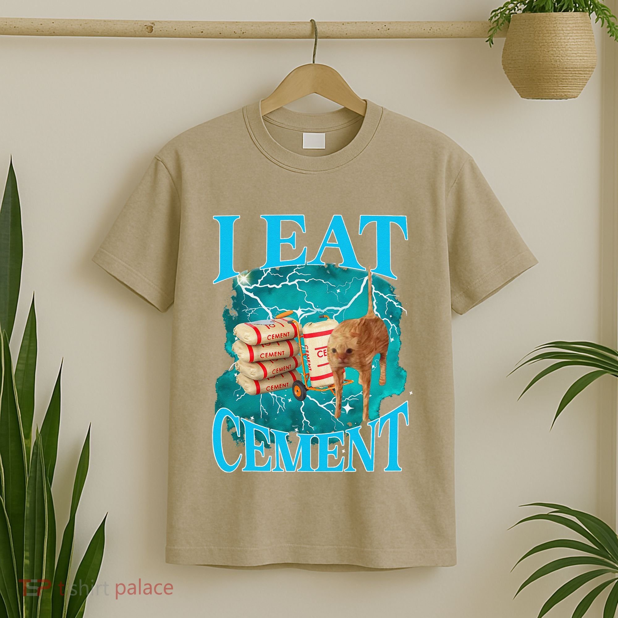 I Eat Cement Cursed Cat Funny Oddly Specific Dank Meme T-Shirt