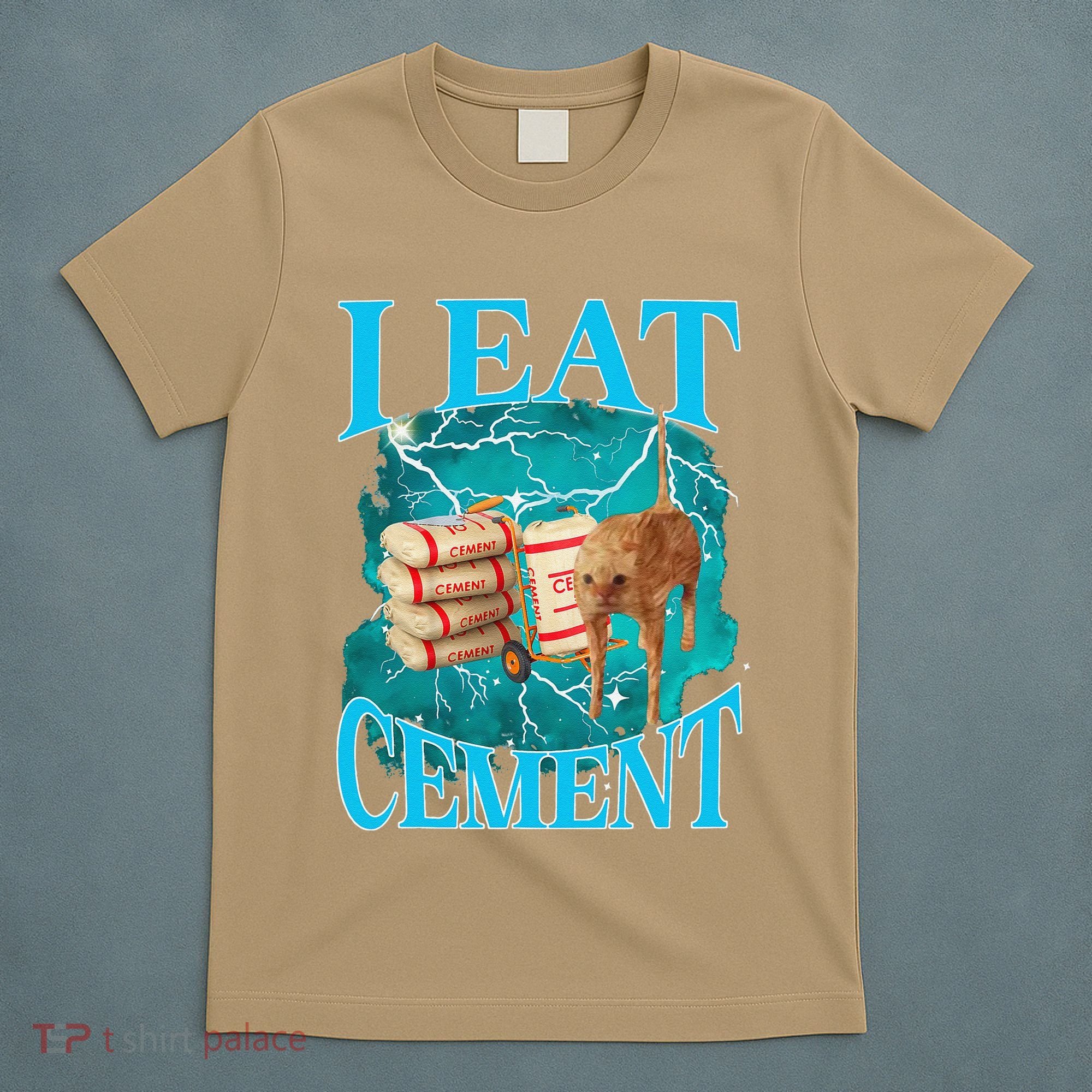 I Eat Cement Cursed Cat Funny Oddly Specific Dank Meme T-Shirt