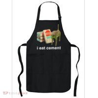 I Eat Cement Cursed Cat Funny Oddly Specific Meme Apron thumb 0