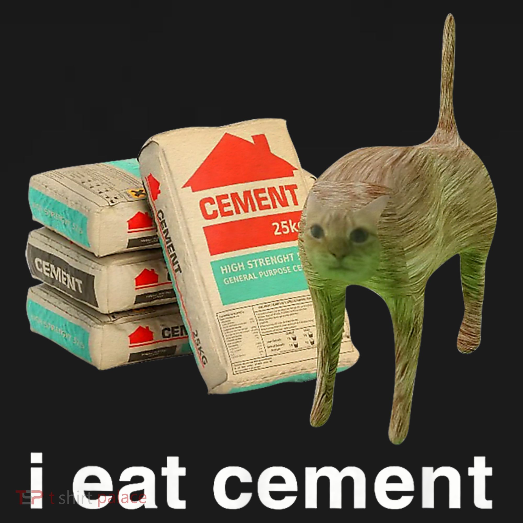 I Eat Cement Cursed Cat Funny Oddly Specific Meme Apron