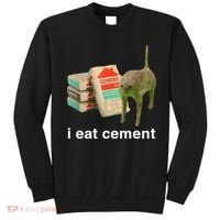 I Eat Cement Cursed Cat Funny Oddly Specific Meme Sweatshirt thumb 0