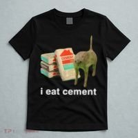 I Eat Cement Cursed Cat Funny Oddly Specific Meme T-Shirt thumb 5
