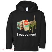 I Eat Cement Cursed Cat Funny Oddly Specific Meme Toddler Hoodie thumb 0