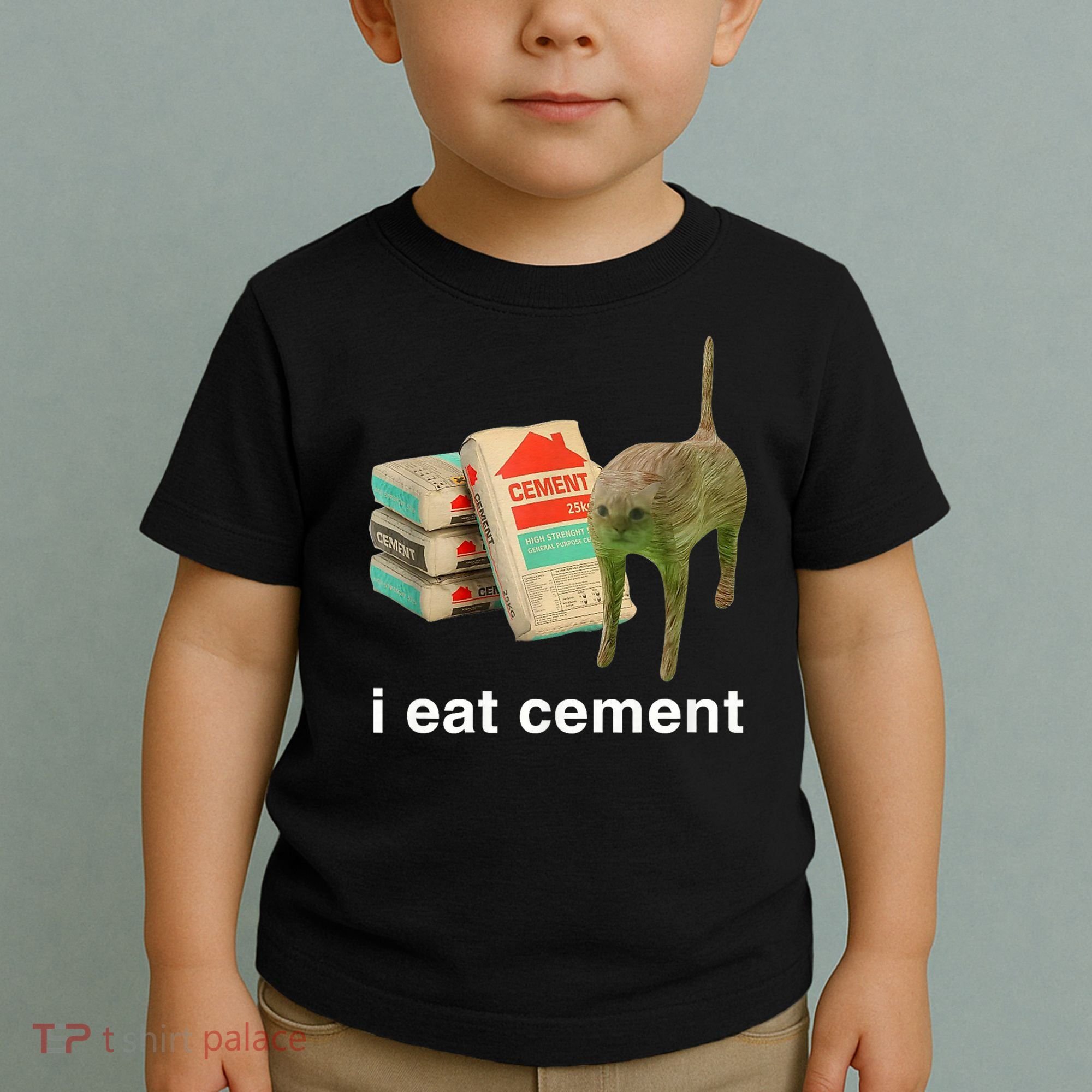 I Eat Cement Cursed Cat Funny Oddly Specific Meme Toddler T-Shirt