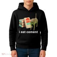 I Eat Cement Cursed Cat Funny Oddly Specific Meme Kids Hoodie thumb 4