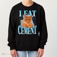 I Eat Cement Cursed Cat Funny Oddly Specific Dank Meme Women's Sweatshirt thumb 0