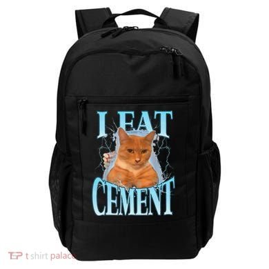 I Eat Cement Cursed Cat Funny Oddly Specific Dank Meme Backpack