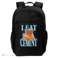 I Eat Cement Cursed Cat Funny Oddly Specific Dank Meme Backpack thumb 0