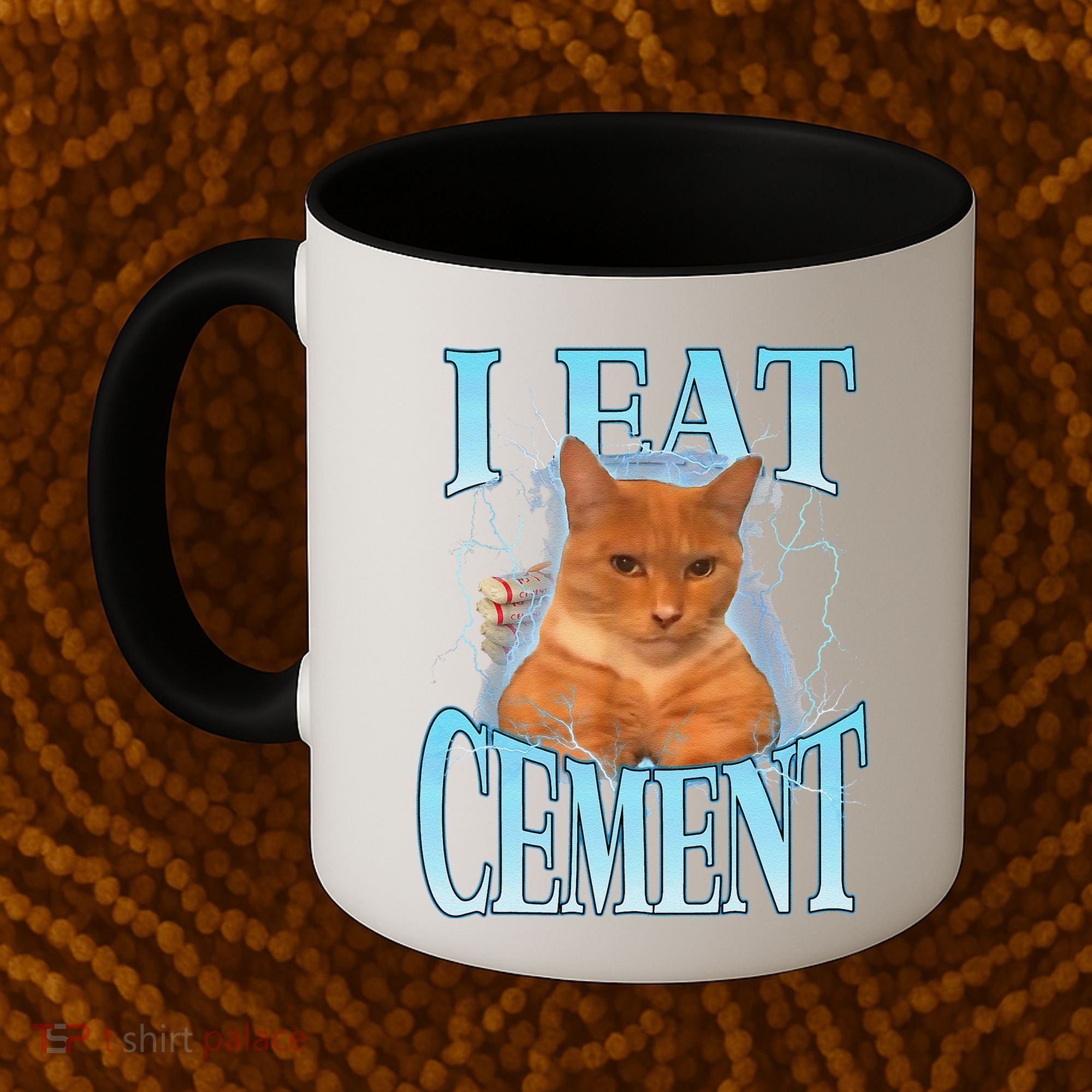 I Eat Cement Cursed Cat Funny Oddly Specific Dank Meme Coffee Mug
