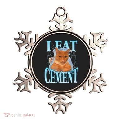 I Eat Cement Cursed Cat Funny Oddly Specific Dank Meme Ornament