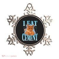 I Eat Cement Cursed Cat Funny Oddly Specific Dank Meme Ornament thumb 0