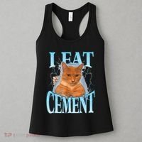 I Eat Cement Cursed Cat Funny Oddly Specific Dank Meme Women's Tank Top thumb 3