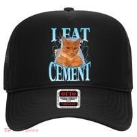 I Eat Cement Cursed Cat Funny Oddly Specific Dank Meme Hat thumb 0