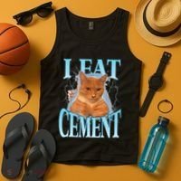 I Eat Cement Cursed Cat Funny Oddly Specific Dank Meme Tank Top thumb 4
