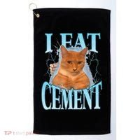 I Eat Cement Cursed Cat Funny Oddly Specific Dank Meme Golf Towel thumb 0