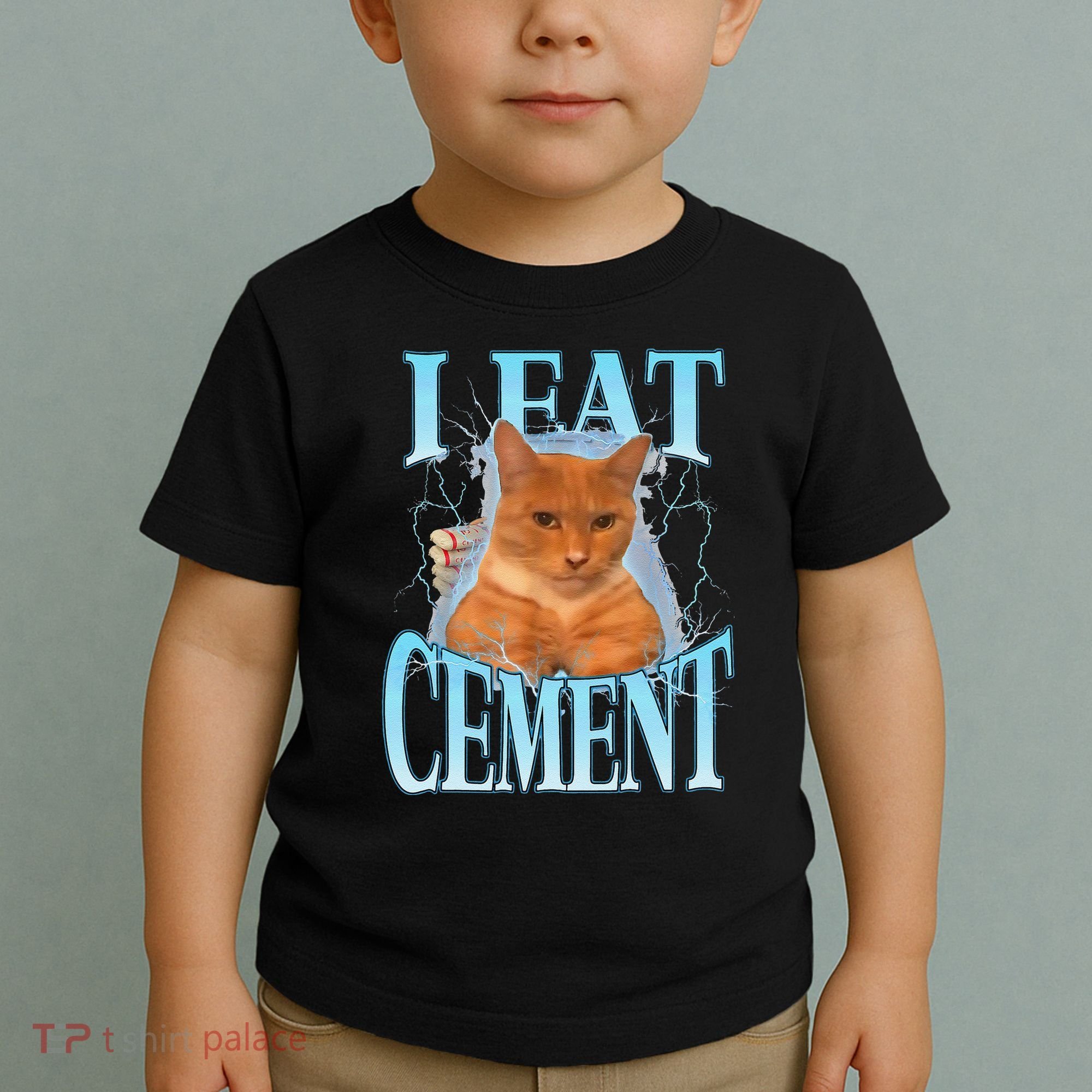 I Eat Cement Cursed Cat Funny Oddly Specific Dank Meme Toddler T-Shirt
