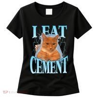 I Eat Cement Cursed Cat Funny Oddly Specific Dank Meme Women's T-Shirt thumb 0