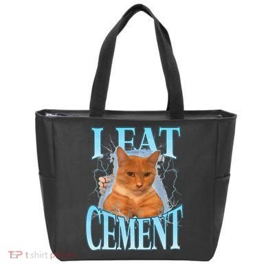 I Eat Cement Cursed Cat Funny Oddly Specific Dank Meme Tote Bag
