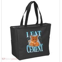 I Eat Cement Cursed Cat Funny Oddly Specific Dank Meme Tote Bag thumb 2
