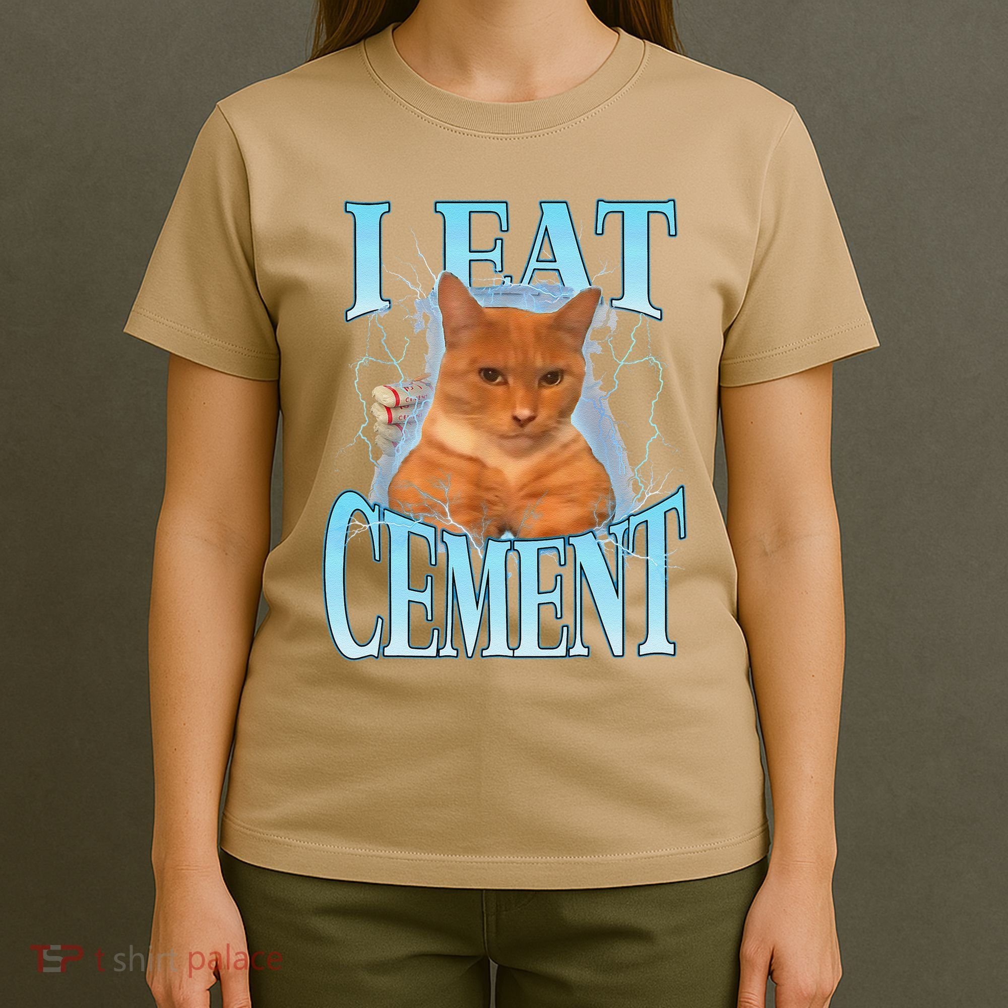 I Eat Cement Cursed Cat Funny Oddly Specific Dank Meme T-Shirt