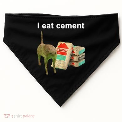 I Eat Cement Cursed Cat Oddly Specific USA-Made Doggie Bandana