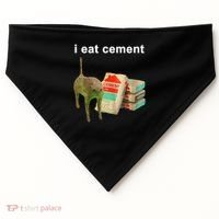 I Eat Cement Cursed Cat Oddly Specific USA-Made Doggie Bandana thumb 0