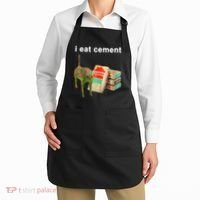 I Eat Cement Cursed Cat Oddly Specific Apron thumb 2