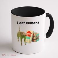 I Eat Cement Cursed Cat Oddly Specific Coffee Mug thumb 1