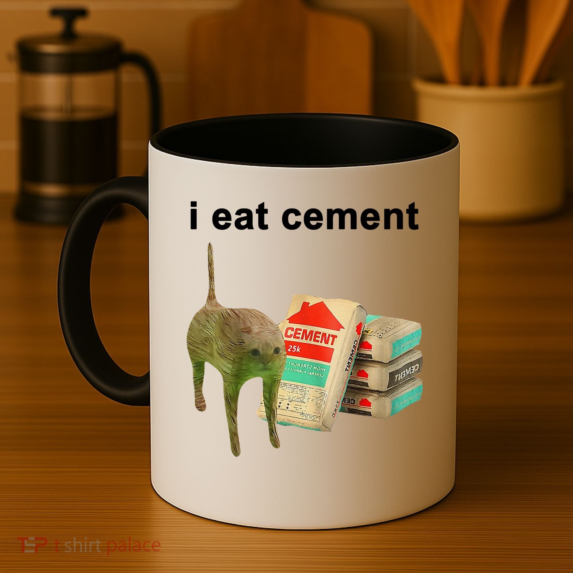 I Eat Cement Cursed Cat Oddly Specific Coffee Mug