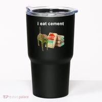 I Eat Cement Cursed Cat Oddly Specific Tumbler thumb 0