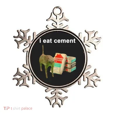 I Eat Cement Cursed Cat Oddly Specific Ornament