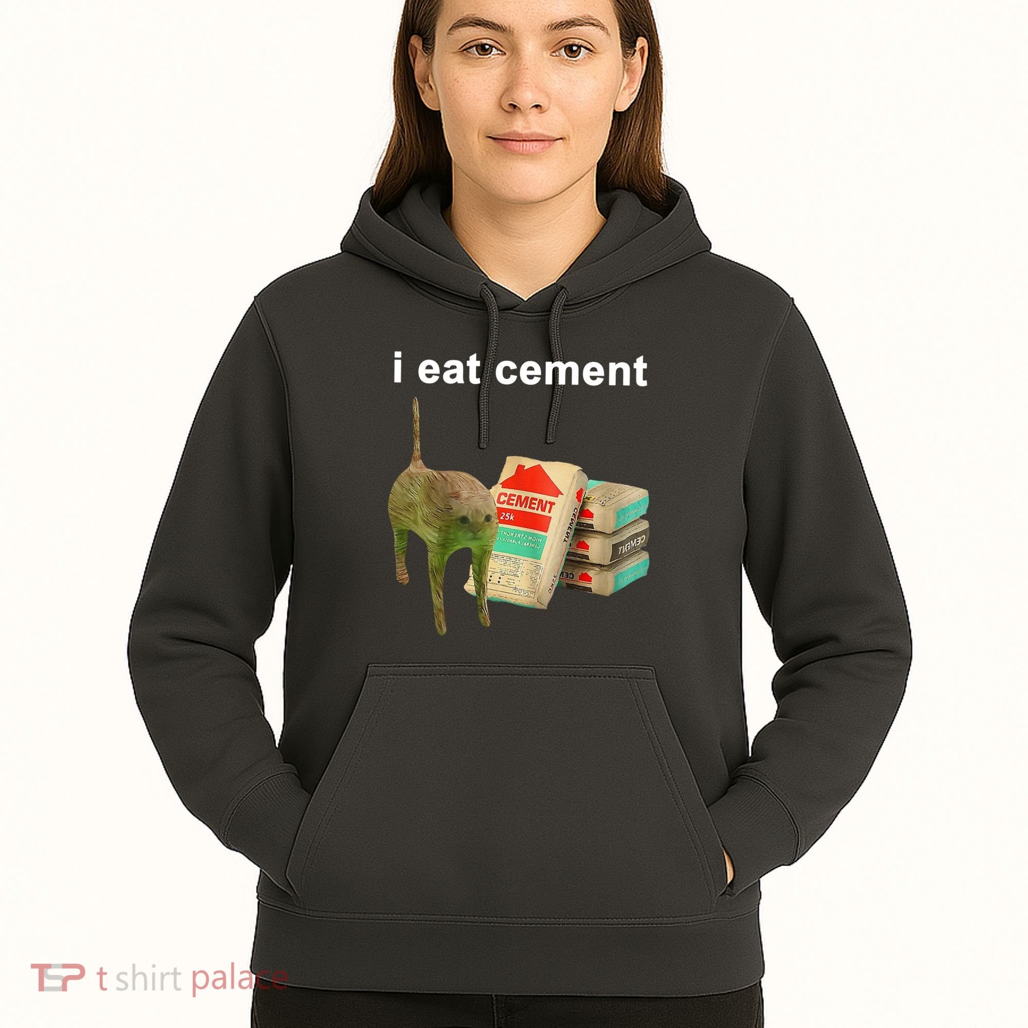 I Eat Cement Cursed Cat Oddly Specific Hoodie