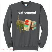 I Eat Cement Cursed Cat Oddly Specific Sweatshirt thumb 0