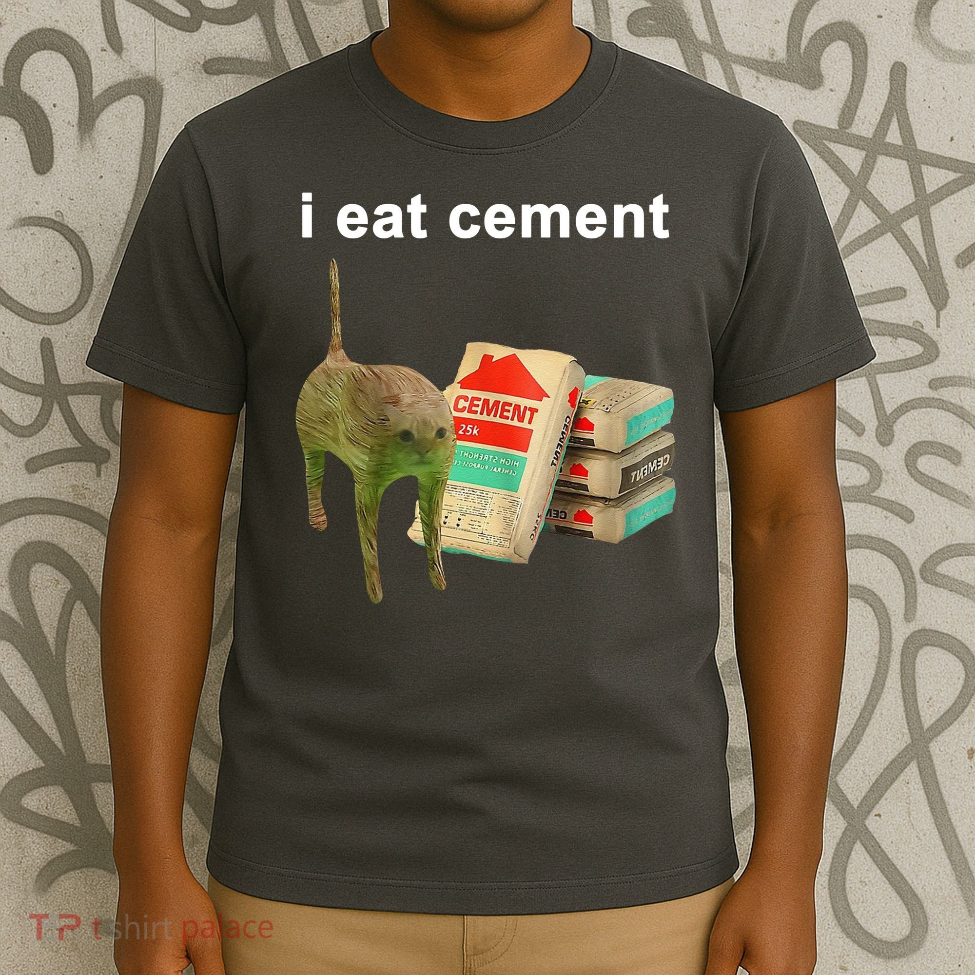 I Eat Cement Cursed Cat Oddly Specific T-Shirt