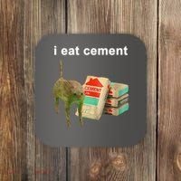 I Eat Cement Cursed Cat Oddly Specific Coaster thumb 0