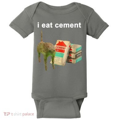I Eat Cement Cursed Cat Oddly Specific Baby Bodysuit
