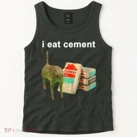 I Eat Cement Cursed Cat Oddly Specific Tank Top thumb 2