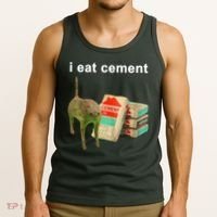 I Eat Cement Cursed Cat Oddly Specific Tank Top thumb 3