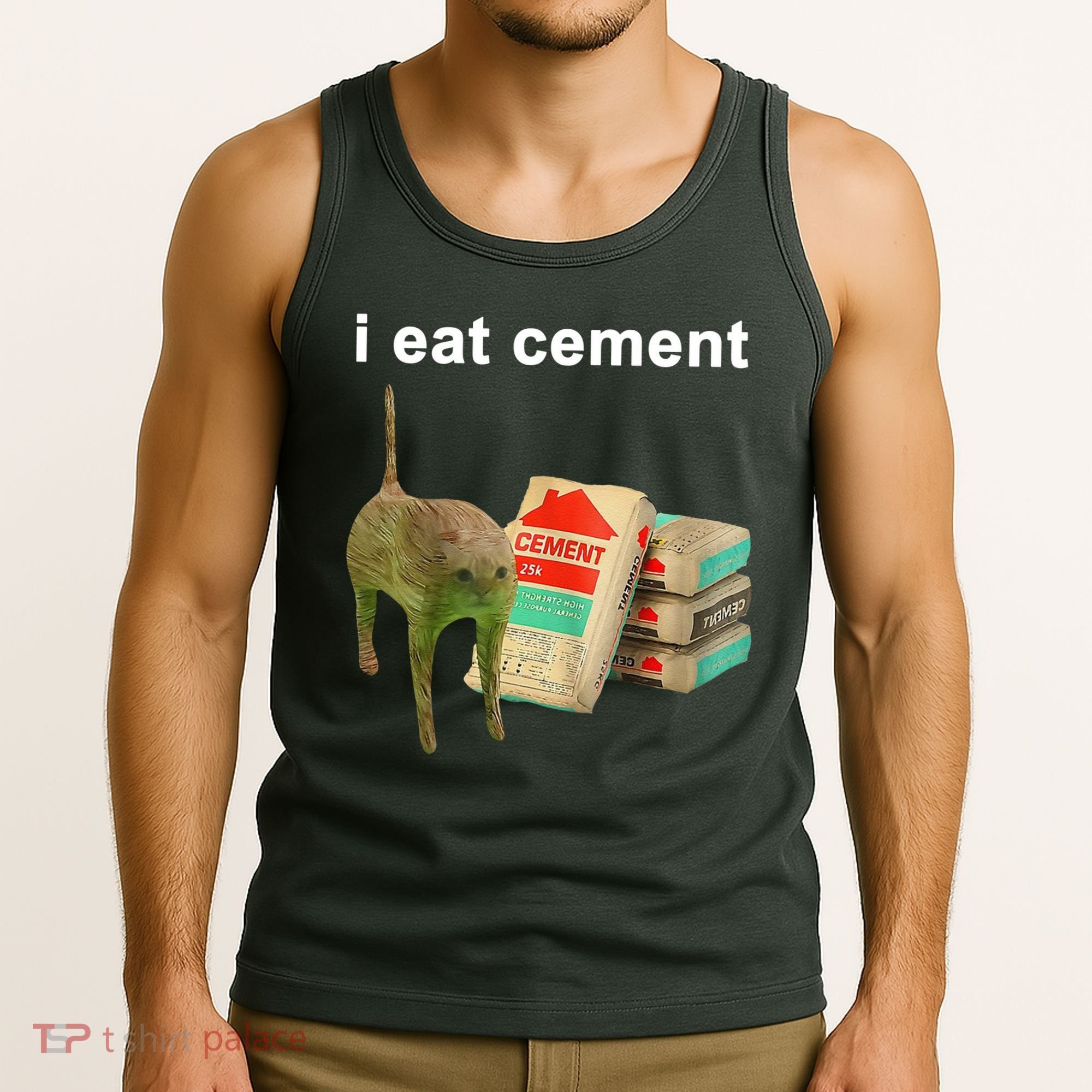 I Eat Cement Cursed Cat Oddly Specific Tank Top