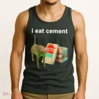I Eat Cement Cursed Cat Oddly Specific Tank Top thumb 3