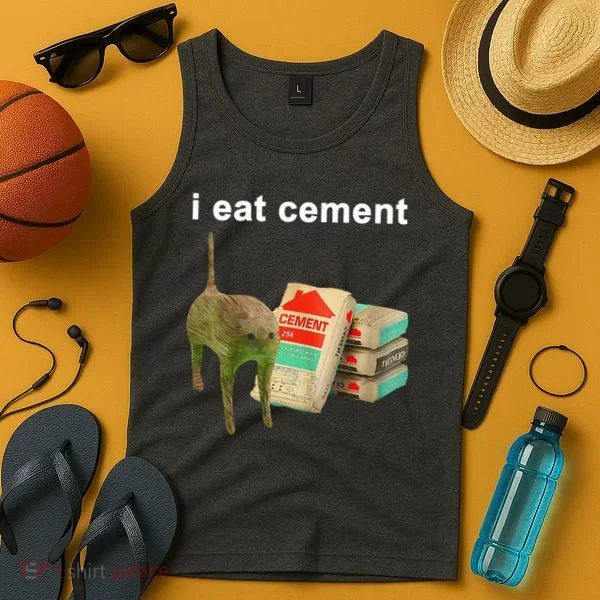 I Eat Cement Cursed Cat Oddly Specific Tank Top