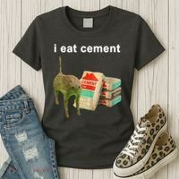 I Eat Cement Cursed Cat Oddly Specific Women's T-Shirt thumb 3