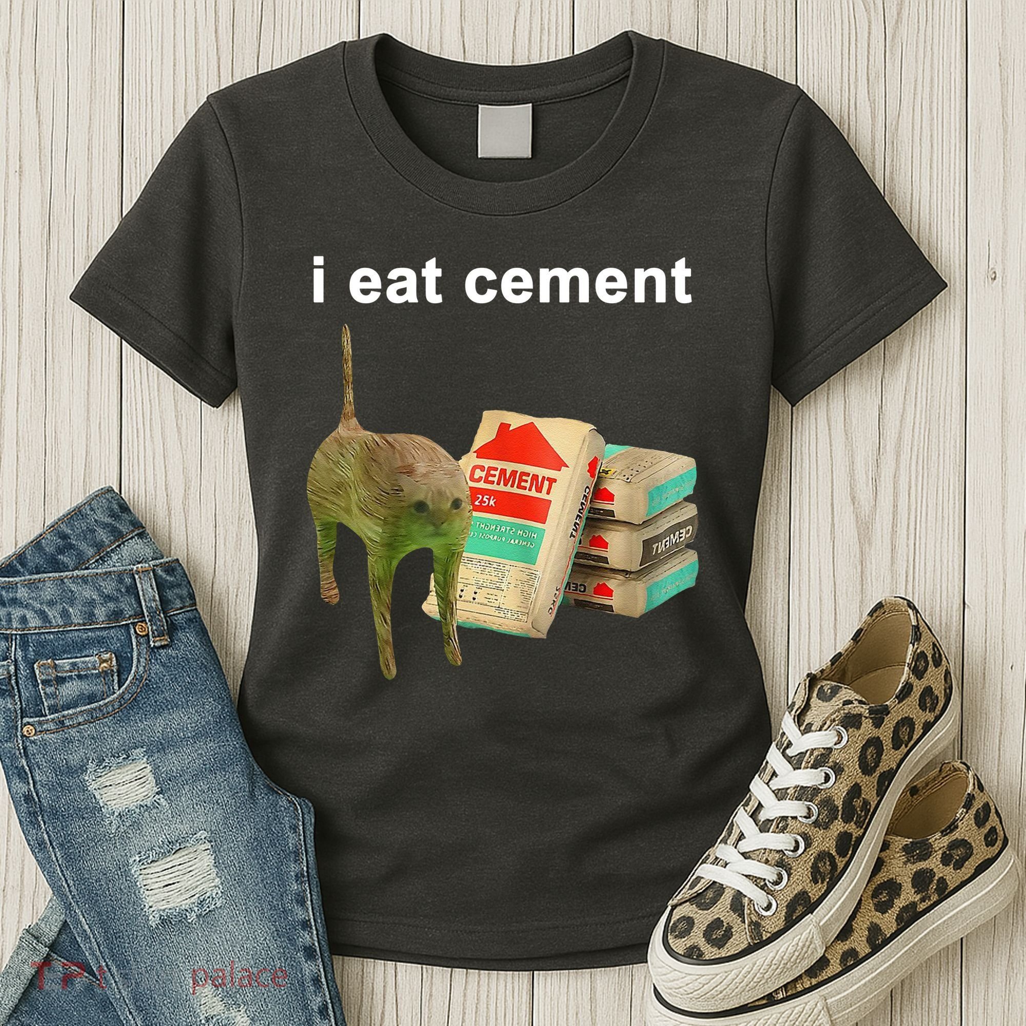 I Eat Cement Cursed Cat Oddly Specific Women's T-Shirt