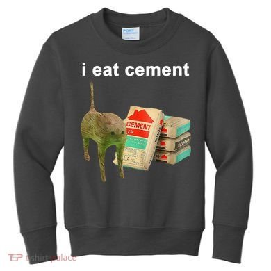 I Eat Cement Cursed Cat Oddly Specific Kids Sweatshirt
