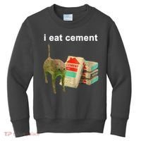 I Eat Cement Cursed Cat Oddly Specific Kids Sweatshirt thumb 0