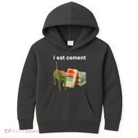 I Eat Cement Cursed Cat Oddly Specific Kids Hoodie thumb 0