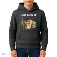 I Eat Cement Cursed Cat Oddly Specific Kids Hoodie thumb 4
